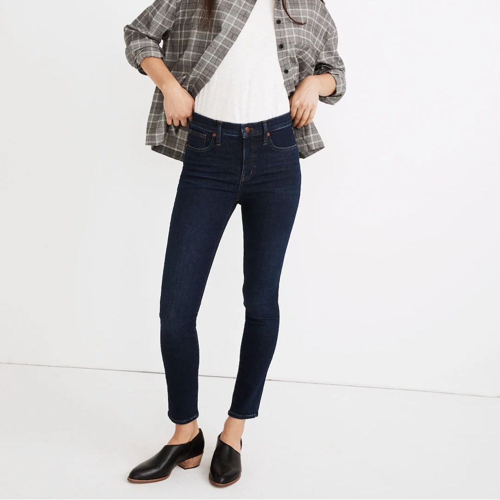 Madewell 9” Mid Rise Skinny Jeans in Orland Wash Tencel Denim Edition
